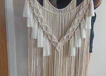 Makrama Boho Frędzle Chwosty Ecru Długa Łapacz snów 53/102cm
