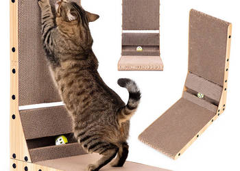 Drapak tekturowy dla kota narożny kartonowy legowisko z zabawką Petsi