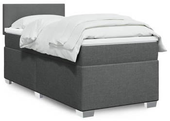Łóżko kontynentalne z materacem ciemnoszara tkanina 90x200 cm WM-3288065