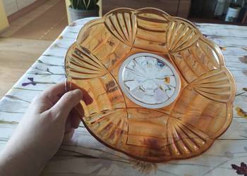 PRL talerz iryzowany carnival glass