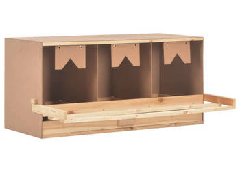 Gniazdo dla kur 3 przegrody 96x40x45 cm lite drewno sosnowe WM-170656