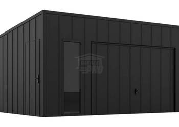 Garaż blaszany 6x6 brama uchylna okno drzwi blacha na rąbek dach GP644