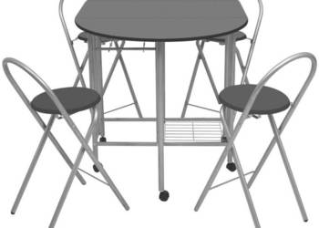 Zestaw składanych mebli do jadalni - 5 elementów MDF czarny WM-243902