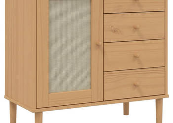 Szafka SENJA imitacja rattanu brązowa 80x40x80 cm sosnowa WM-358037
