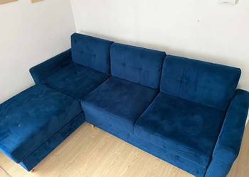 Narożnik kanapa Bodzio Paris granatowy z funkcją spania