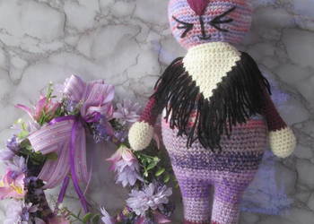 Zabawka amigurumi * Pluszak * Kicia Kocia z chusteczką na szyi*Handmade