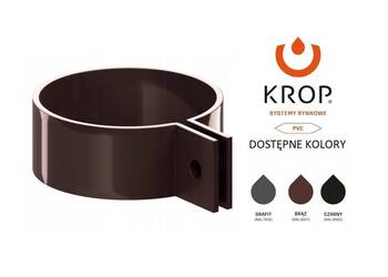 Krop OBEJMA RURY SPUSTOWEJ fi 90 PVC BRĄZ Blachotrapez