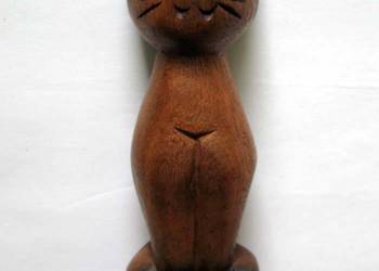 KOT - Drewno Stara Figurka rzeźba - Indonezja - 20 x 5,5 x 4