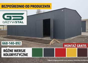 GARAŻ BLASZANY Grafitowy  - Magazyn - Hala  - GRZYWSTAL