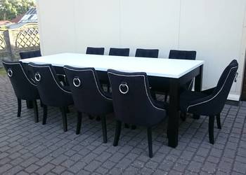PRODUCENT eleganckie pikowane chesterfield krzesło z kołatką