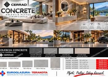 terrakota gres 597/1197 concrete gris  matowy-satynowy cerrad