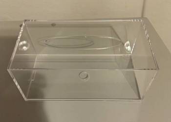 Pokrowiec na chusteczki higieniczne, przezroczysty, prostokątny, akrylowy,