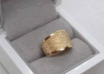 OKAZAŁY ZŁOTY PIERŚCIONEK"DIAMENTOWANY"