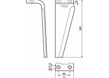 Nóż do brony aktywnej L:180mm Muratori 65958