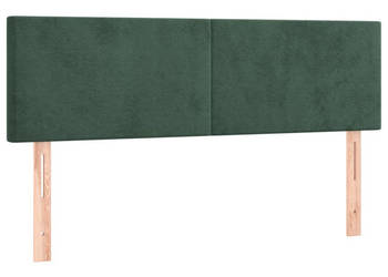 Zagłówek do łóżka z LED ciemnozielony 144x5x78/88 cm aksamit WM-3121383