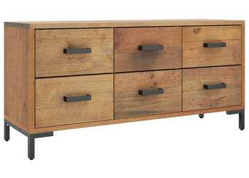 Szafka do przechowywania brązowa 110x30x45 cm drewno sosnowe WM-349931