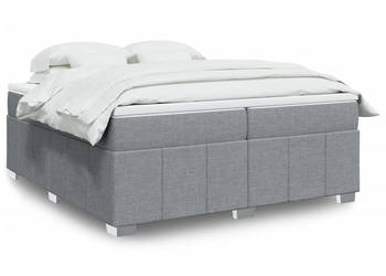 Łóżko kontynentalne z materacem jasnoszare tkanina 200x200 cm WM-3285498