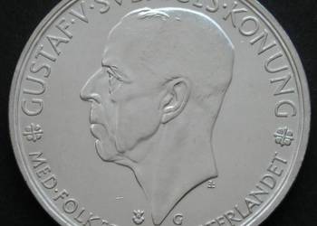 Szwecja 5 koron 1935 - król Gustaw V - srebro