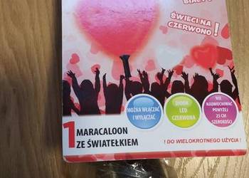 Balon świecący LED czerwone serce - do wielokrotnego użytku