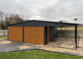 Garaż blaszany wiata Wzmocniony PROFILAMI. Producent SZYBKA REALIZACJA