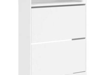 Szafka na buty z 2 uchylanymi szufladami biała 80x34x116 cm WM-3214406