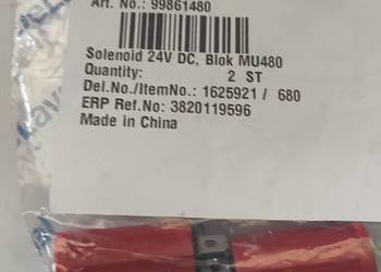 Cewka Delaval Solenoid 24 V DC MU 480 ,nowa