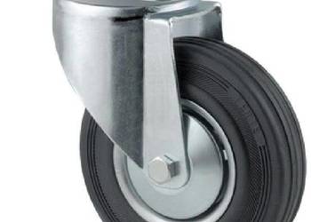 Koła skrętne z czarnymi oponami gumowymi 3470DVJ100P62