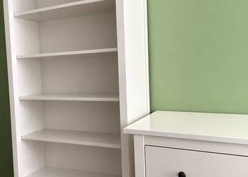 IKEA Hemnes komplet mebli: łóżko, materac KOŁO Ibiza, komoda, regat, biurko