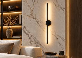 Kinkiet czarny nowoczesny podłużny do łazienki sypialni 80.5cm MODERN – LED
