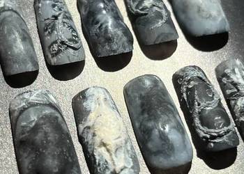 Handmade press on nails trashy avantgarde sigilcore