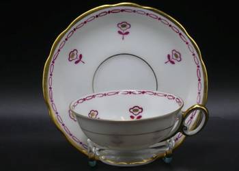 Zjawiskowy cienkościenny witrynowy komplet do mokki Sorau Żary, 1928 - 45