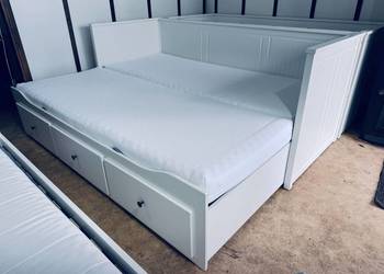 IKEA HEMNES Leżanka Łóżko z 3 szufladami, 2 materace ,białe Transport