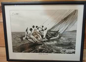 Grafika regaty czarno-białe zdjęcie regatowe Jacquesa Bourdain