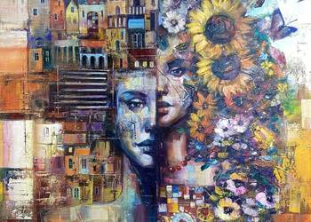 Pitsko Giennadij Dwa oblicza 80x70 obraz olejny 2025 rok