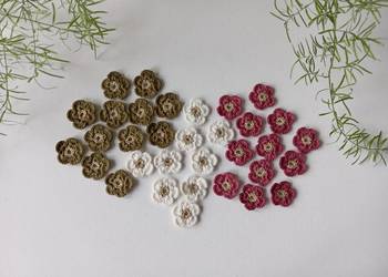 Szydełkowe kwiatuszki 3 cm