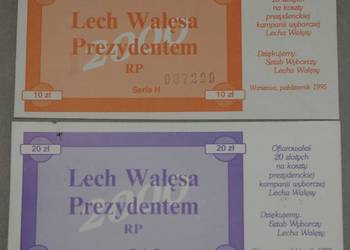 Cegiełki sztabu wyborczego Lecha Wałęsy 1995r