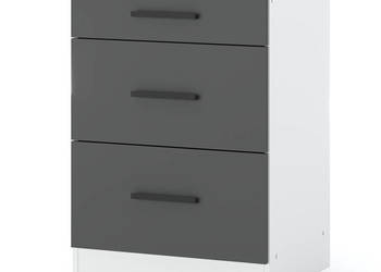 Szafka Kuchenna Dolna Z Blatem 3 Szuflady Blande 60cm Biała Szara