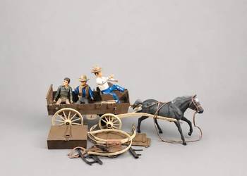 Unikat 1966! Wóz Bonanza 4-in-1 Wagon + Figurki i Koń (American Character)