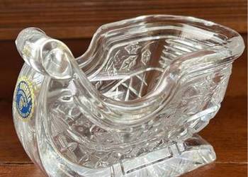 Kryształowe sanki. Syg. Bohemia. Czech Republic.  Hand Cut Royal Crystal
