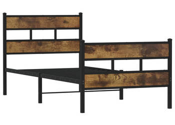 Łóżko Czarne Metalowe Rama Łóżka Metalowa Ze Stelażem 100x200 cm WM-4017066