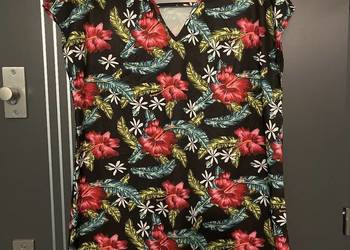 Shein sukienka modny wzór kwiaty hawajska hit blog roz.38