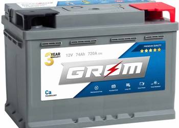 Akumulator GROM Premium 74Ah 720A EN DTR Lewy Plus