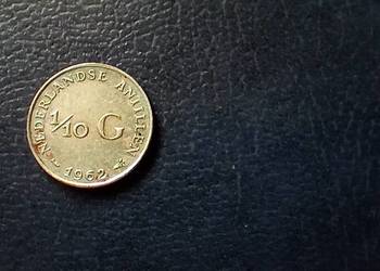Stare monety 1/10 gulden 1962 Antyle srebro