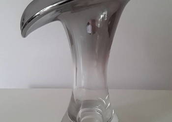 Wazonik srebrno-przezroczyste szkło wysokość 17 cm