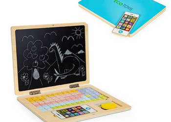 Tablica edukacyjna magnetyczna laptop litery cyfry ECOTOYS