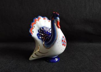 Stara figurka, solniczka Ptak Indyk porcelana Łomonosow
