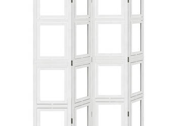 Parawan pokojowy 4-panelowy biały lite drewno paulowni WM-358690