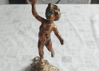 Świeczniki  cherubinek , mosiądz PRL ,dwie sztuki