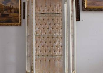 Duża Piękna Witryna - Gablota Serwantka Drewniana - Kwiaty - Gięte Szkło