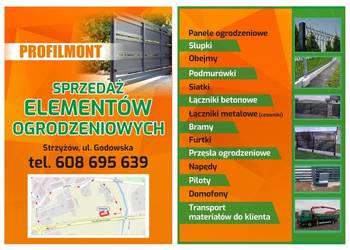 Elementy ogrodzeniowe Słupki,Panele, Podmurówki